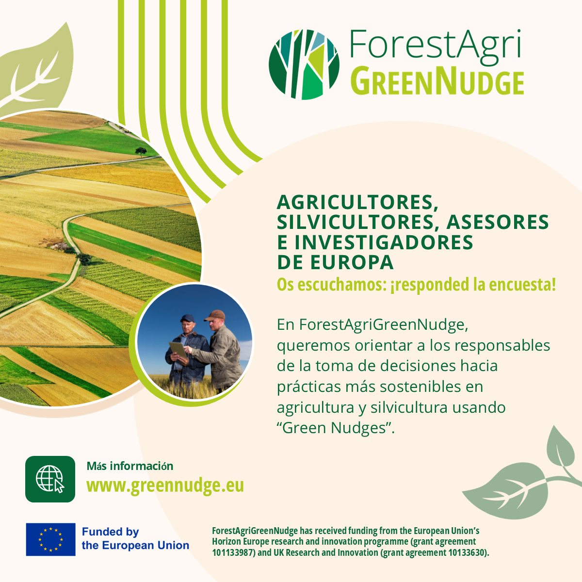 Encuesta de ForestAgriGreenNudge dirigida a agricultores y silvicultores para impulsar prácticas sostenibles en el sector agroforestal